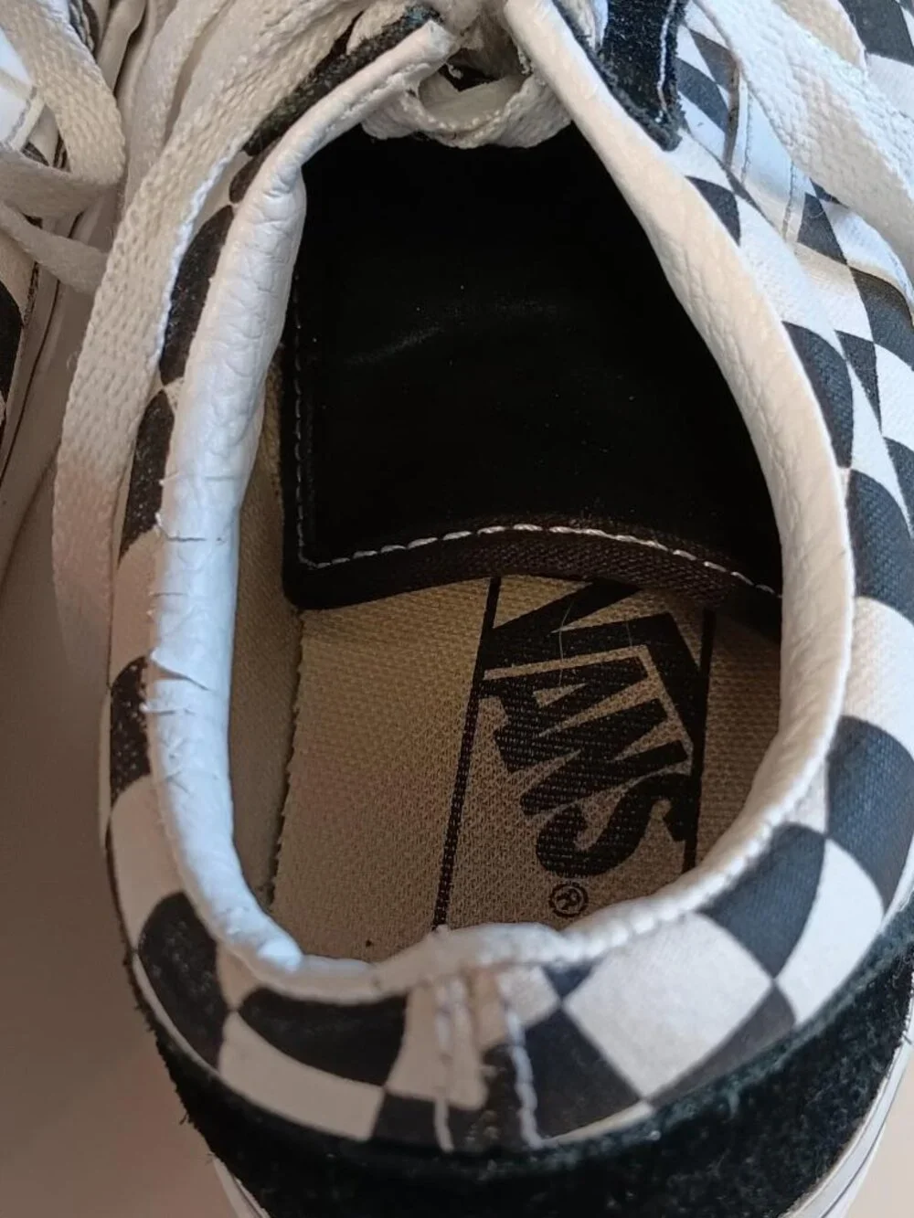 VANS Kids Black and White Checkerboard Canvas Sneakers Size 4.0